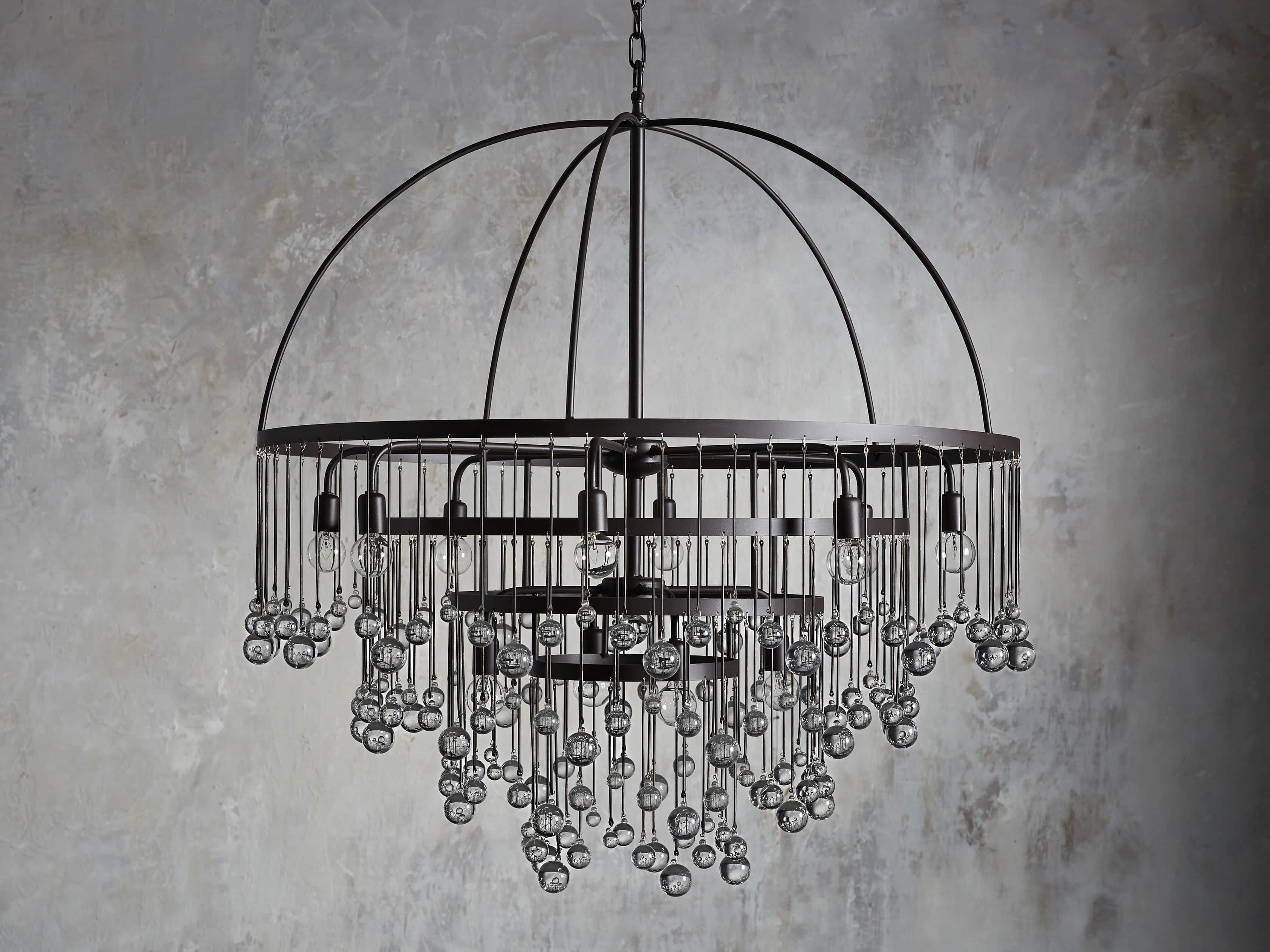 Brass Crystal Round chandelier - Nova Court for dining room view 7