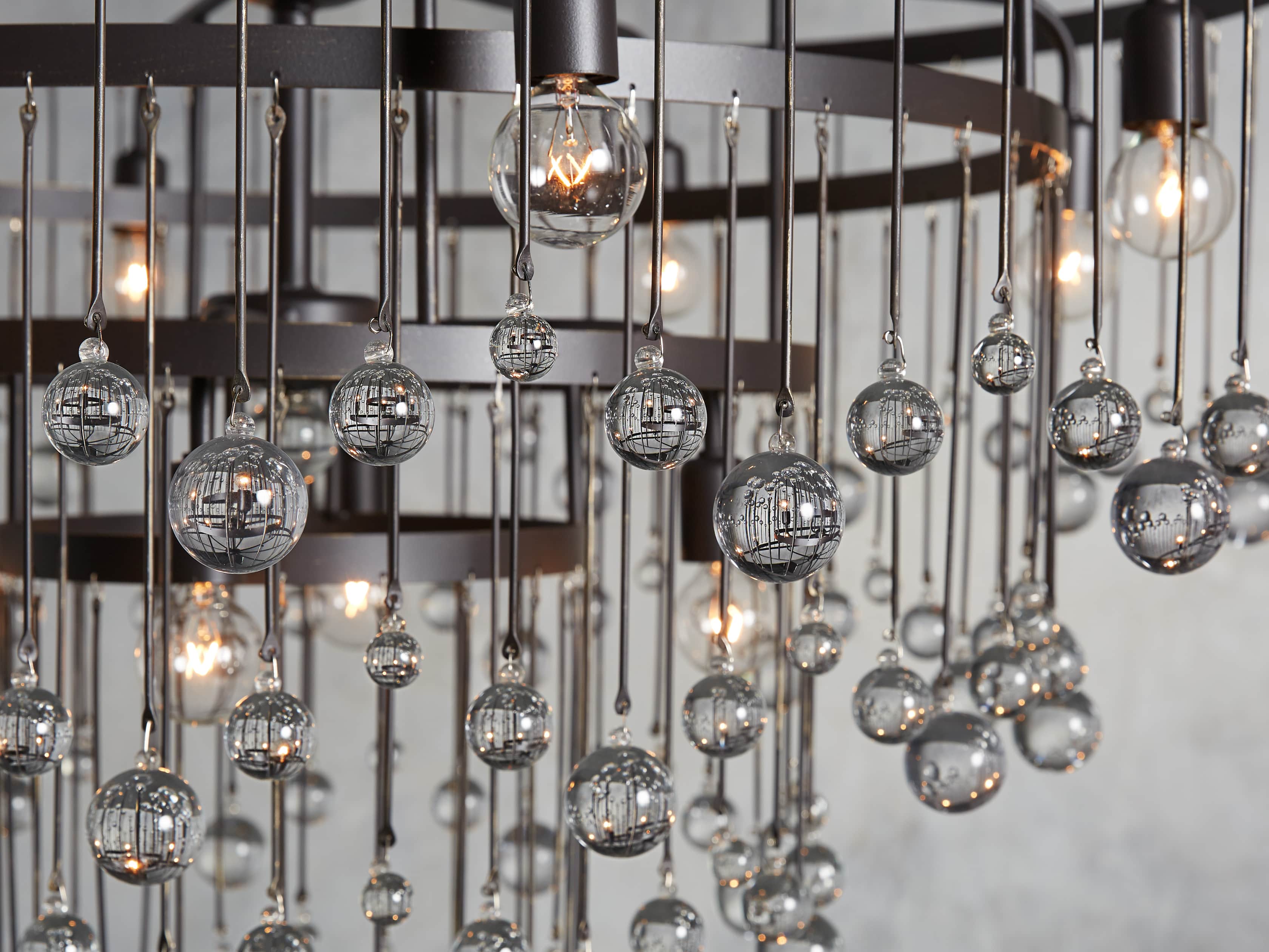 Brass Crystal Round chandelier - Nova Court for dining room view 8