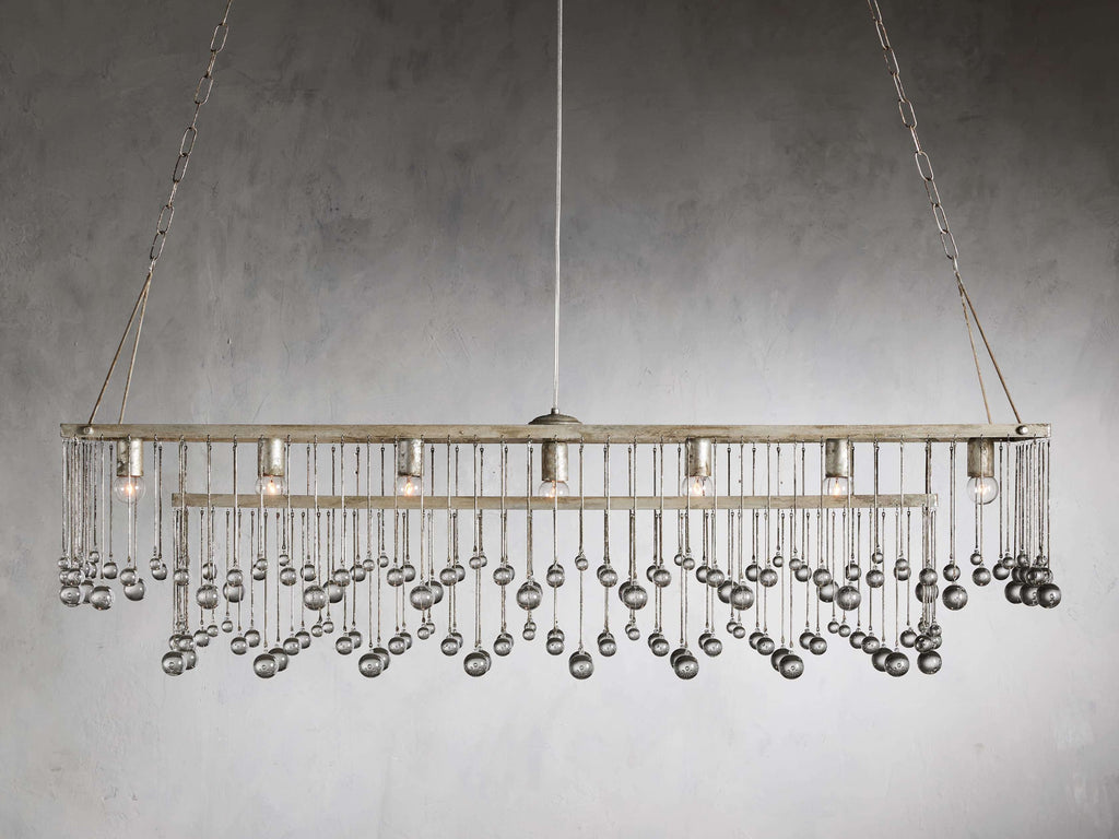 Brass Crystal Linear chandelier - Celeste Court for dining room view 15