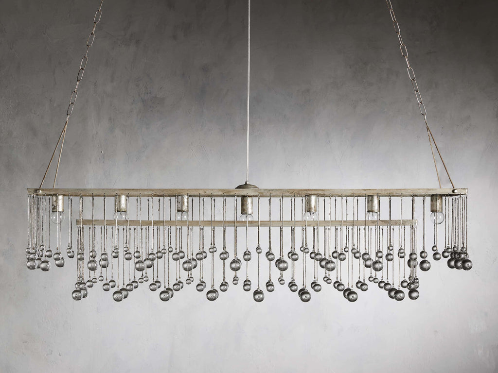 Silver Crystal Linear chandelier - Ottilie Wisp for dining room view 6
