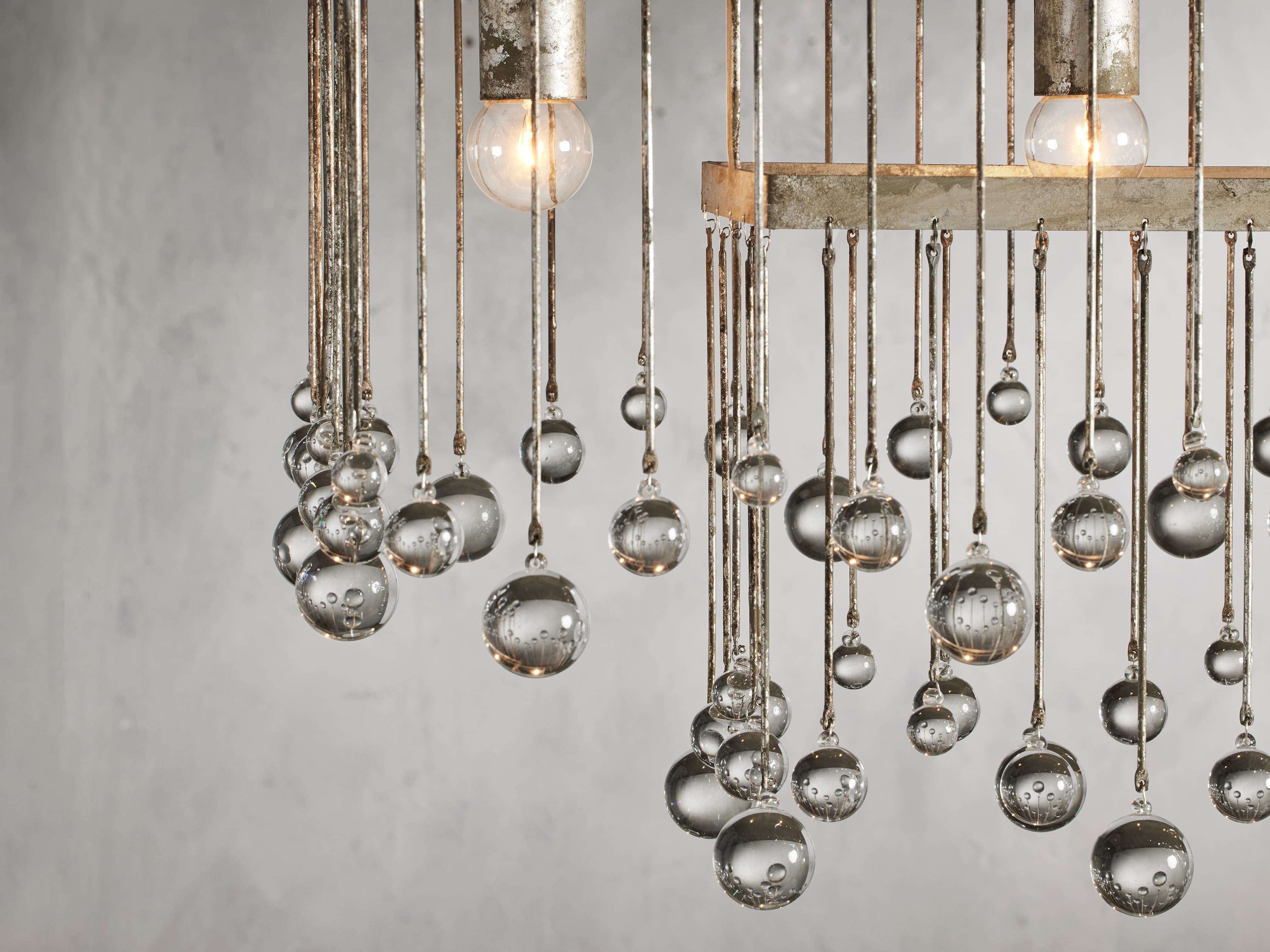 Brass Crystal Linear chandelier - Celeste Court for dining room view 7