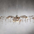 Silver Crystal Linear chandelier - Belen Wisp for dining room view 1