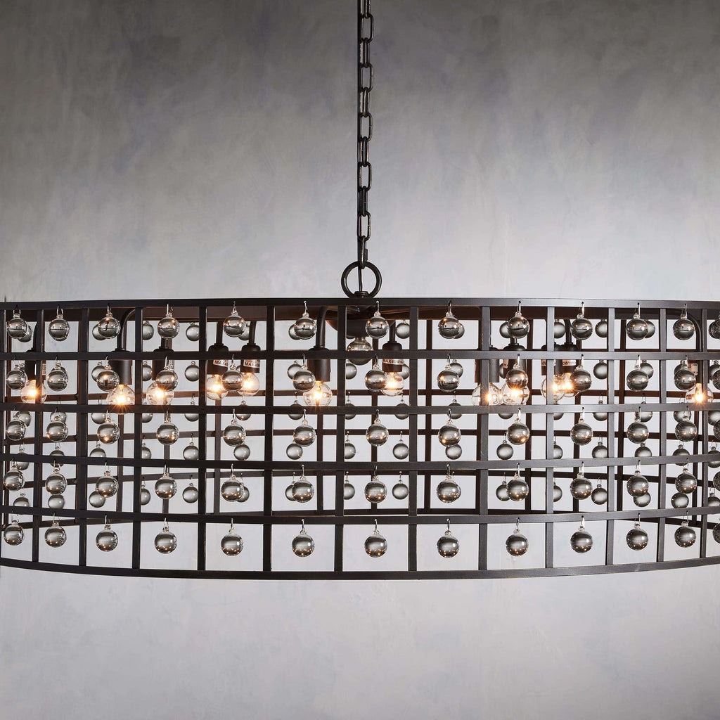 Bronze Crystal Round chandelier - Aster Court for dining room view 1