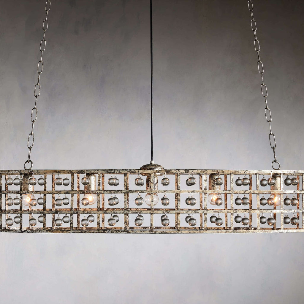 Black Crystal Round chandelier - Milan Wisp for dining room view 1