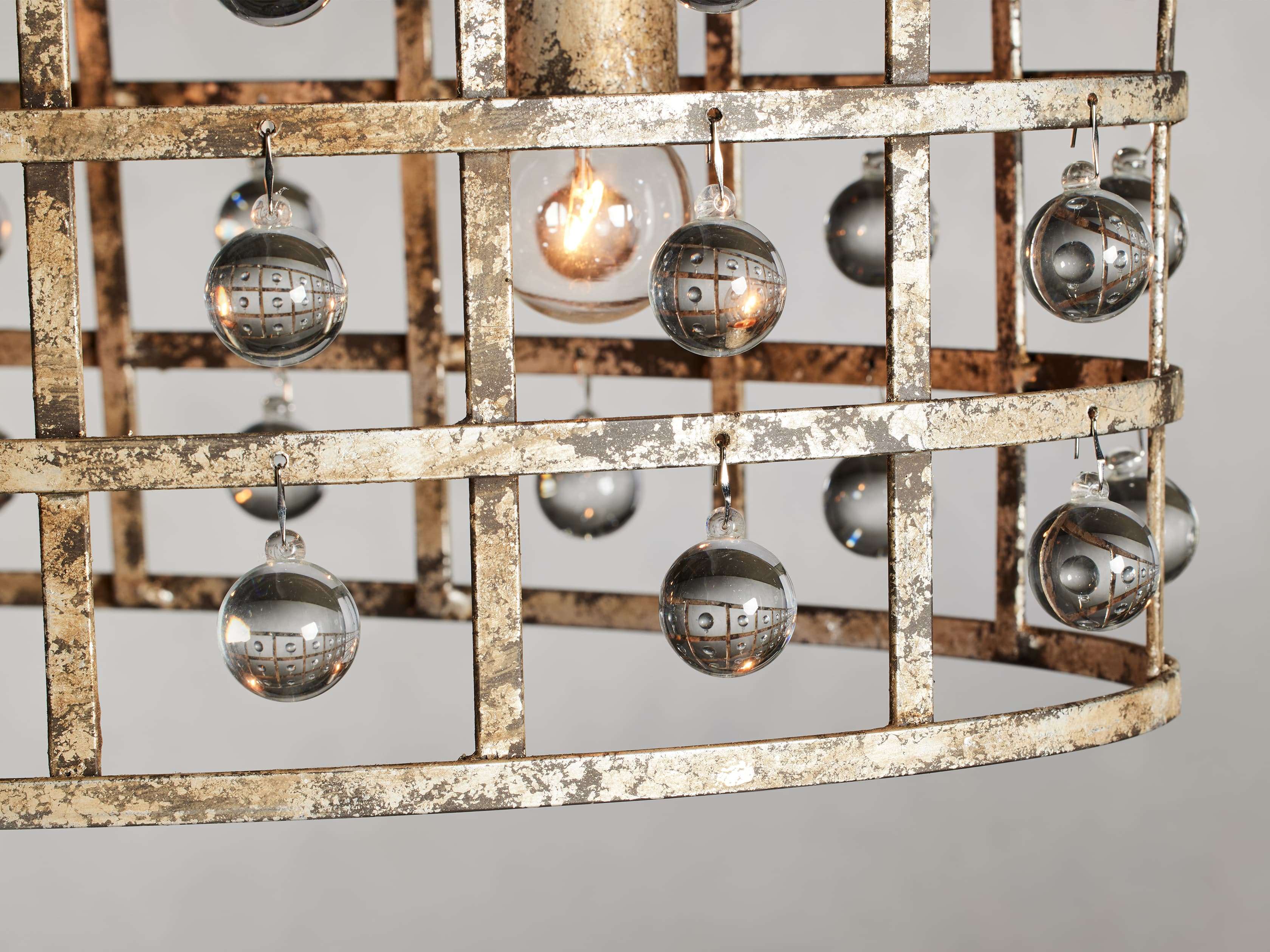 Black Crystal Round chandelier - Milan Wisp for dining room view 3