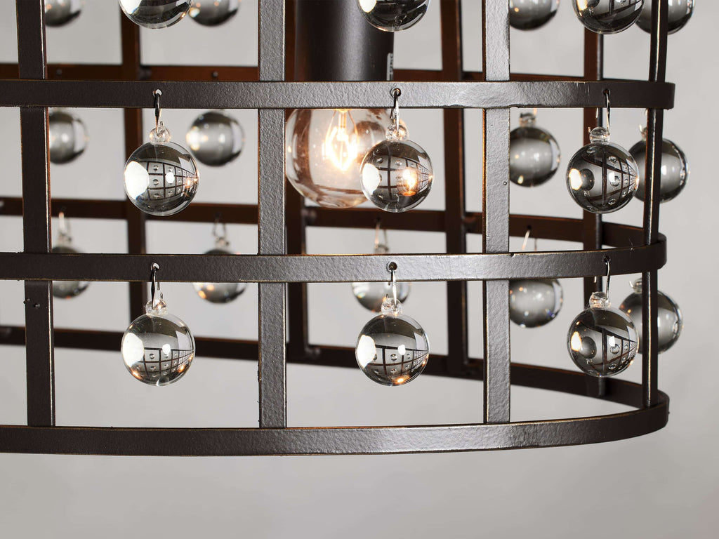 Black Crystal Round chandelier - Noor Wisp for dining room view 3