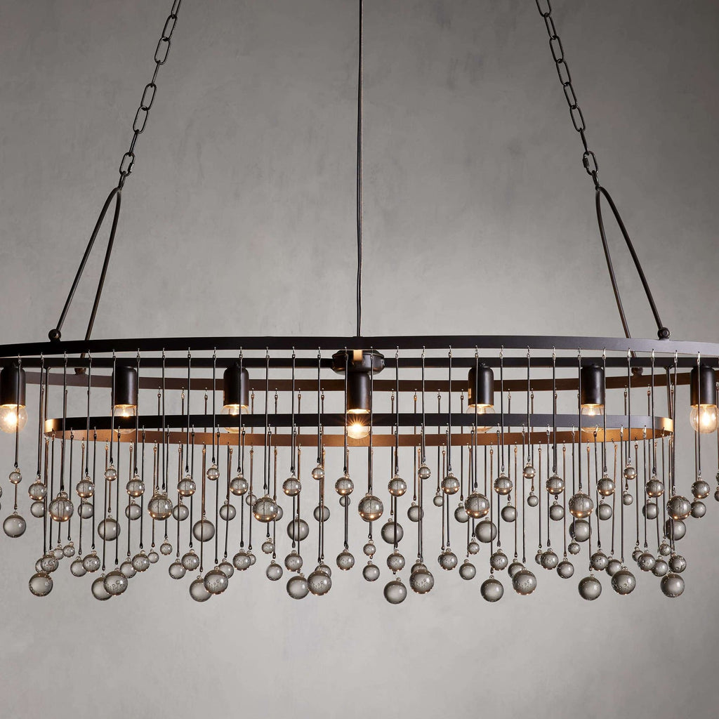 Brass Crystal chandelier - Gilda Wisp for dining room view 1