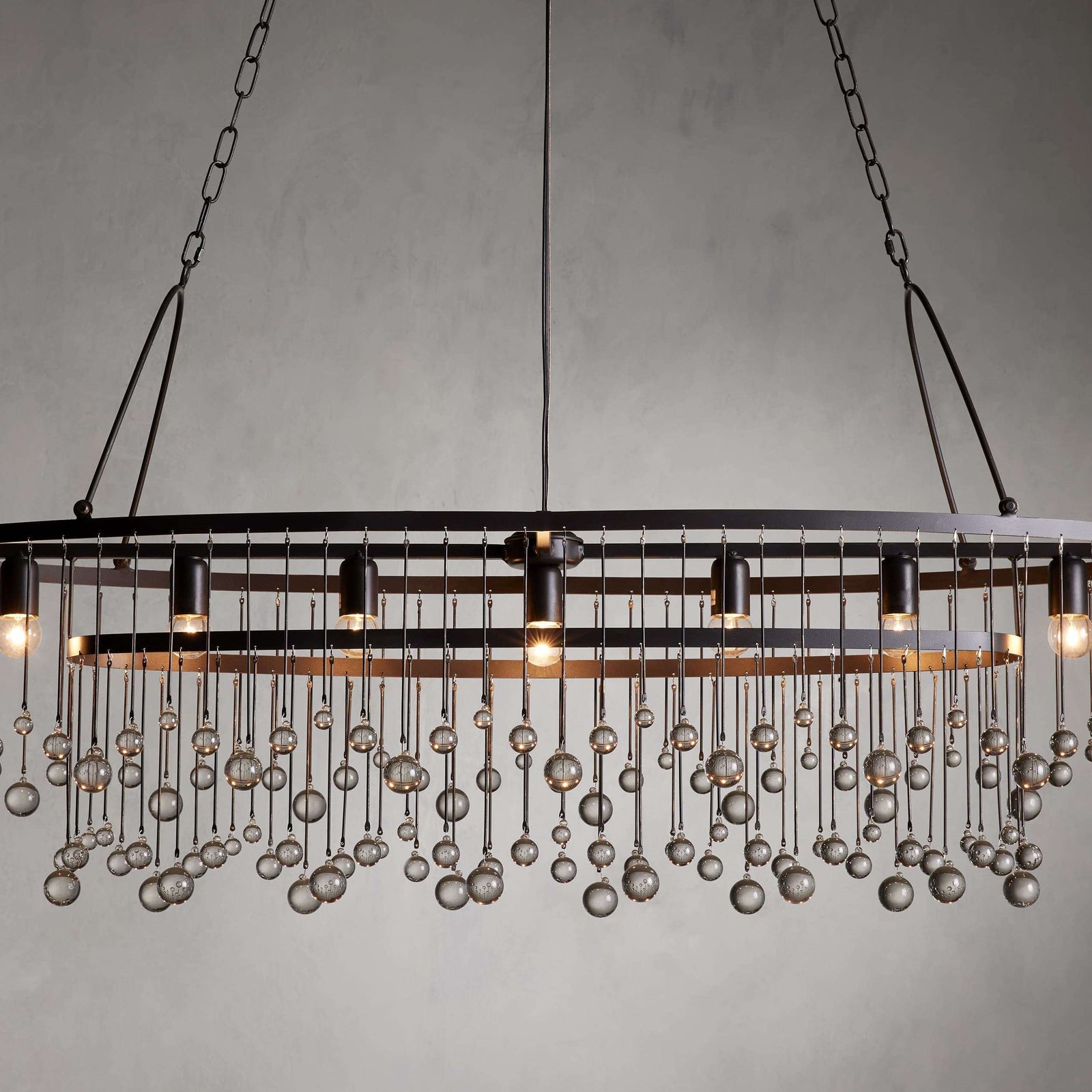 Brass Crystal chandelier - Gilda Wisp for dining room view 1