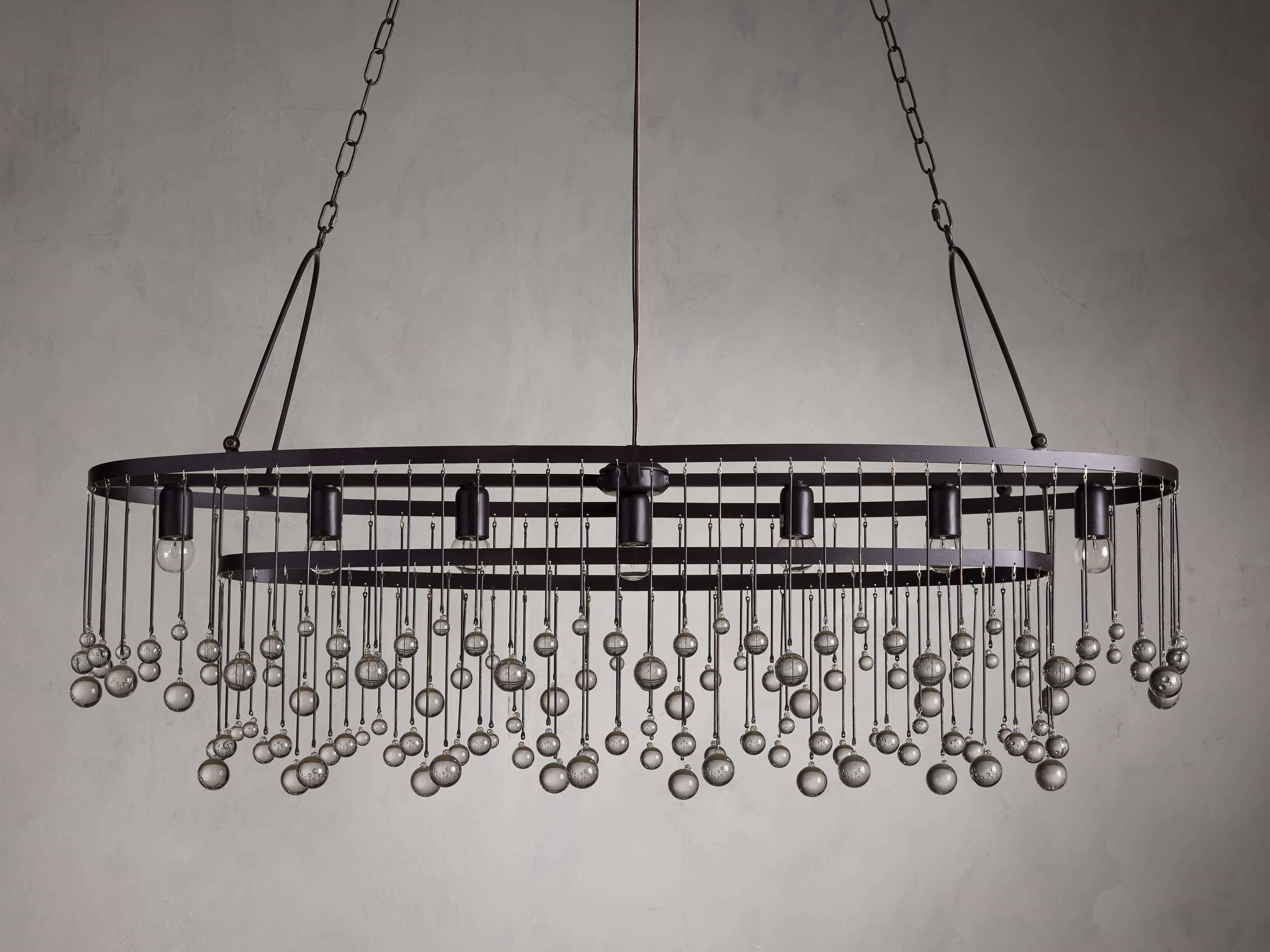 Brass Crystal chandelier - Gilda Wisp for dining room view 3