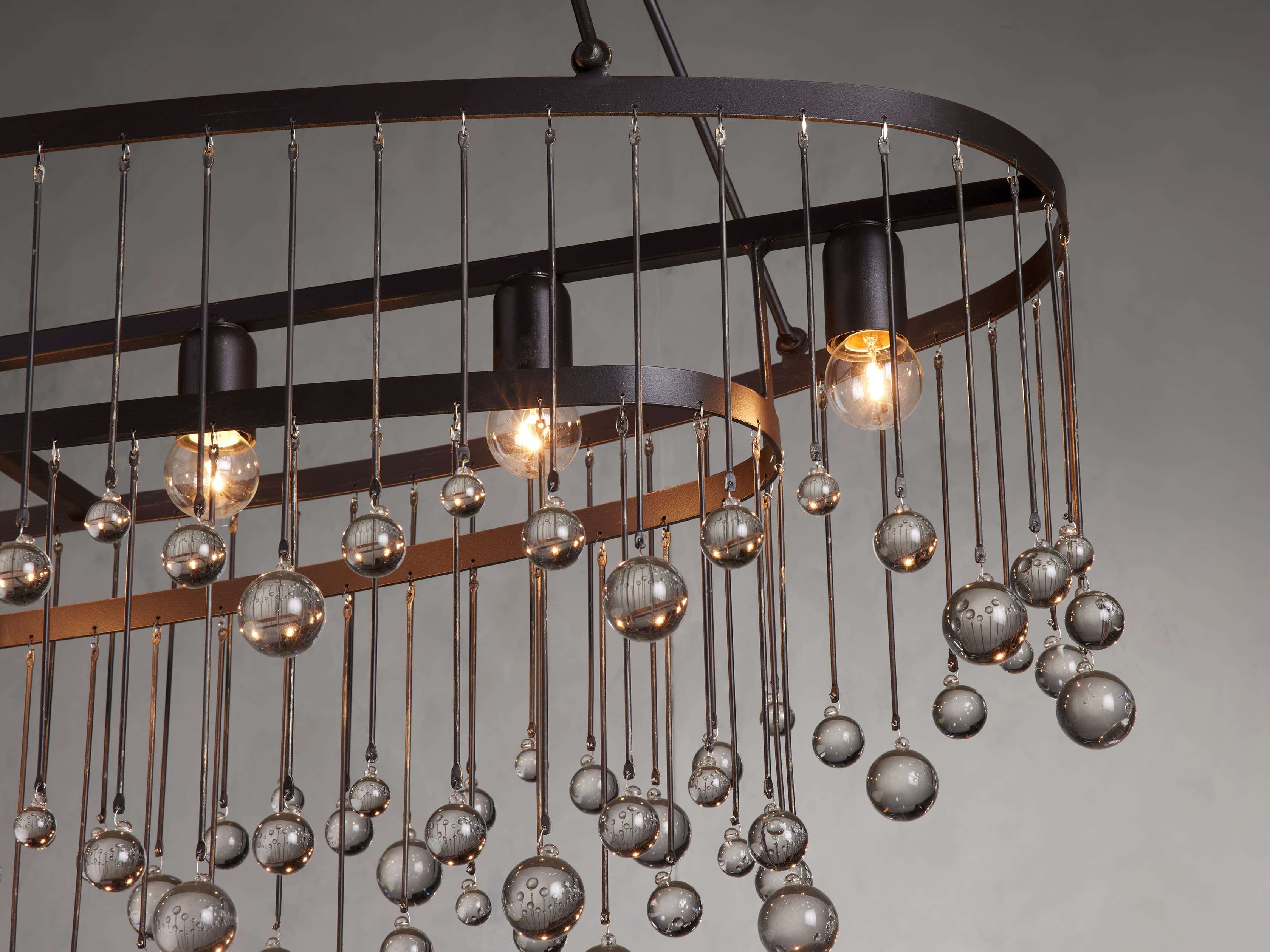 Brass Crystal chandelier - Gilda Wisp for dining room view 4
