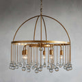 Brass Crystal Round chandelier - Nova Court for dining room view 1