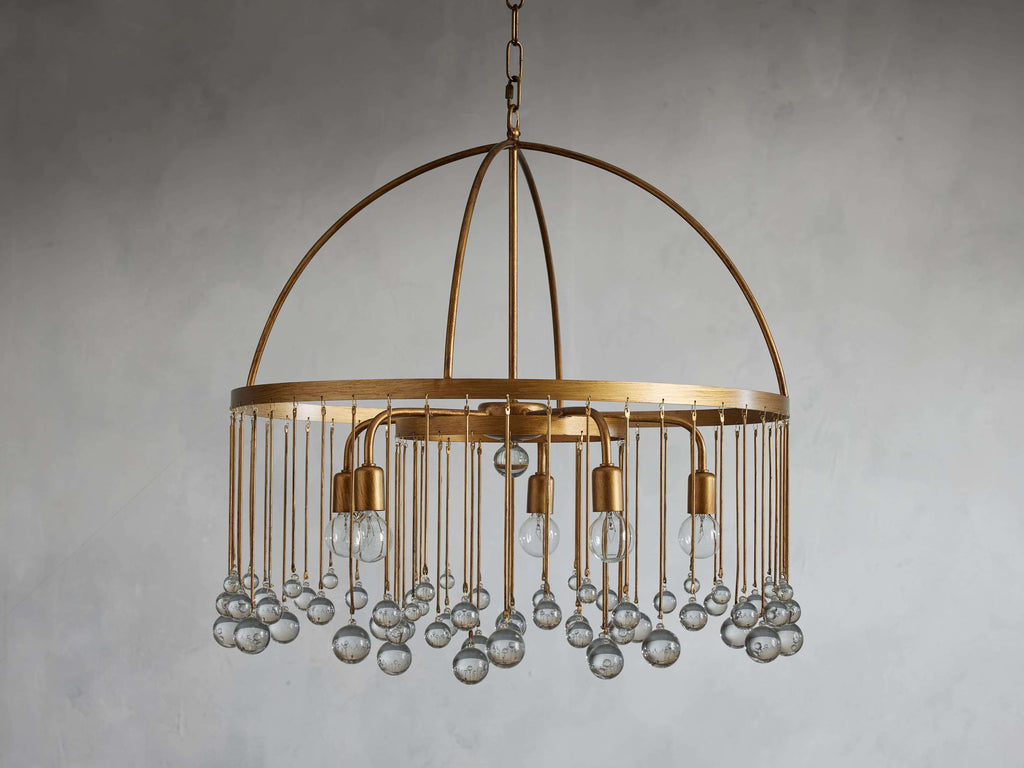 Brass Crystal Round chandelier - Nova Court for dining room view 12