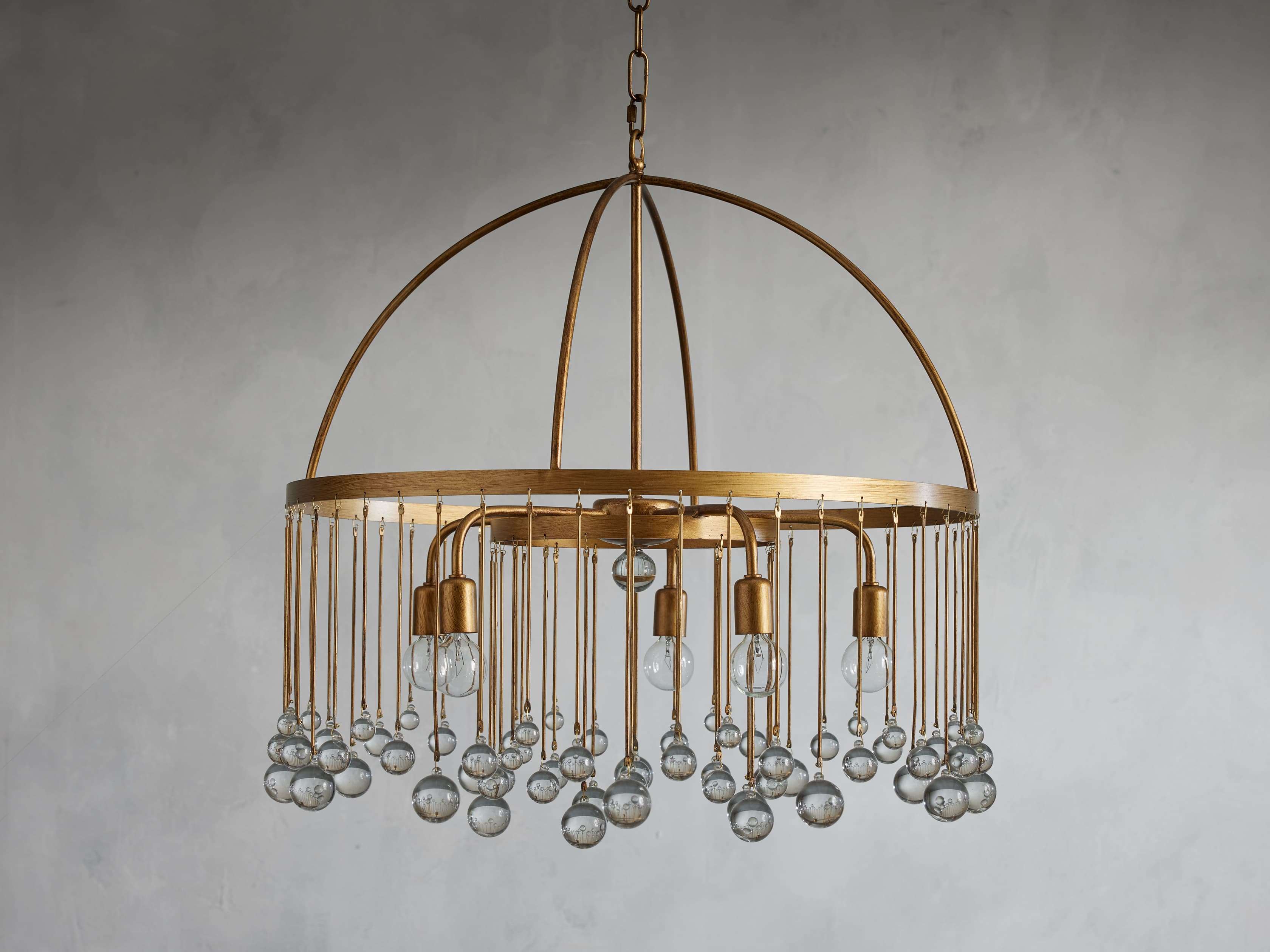 Brass Crystal Round chandelier - Nova Court for dining room view 12