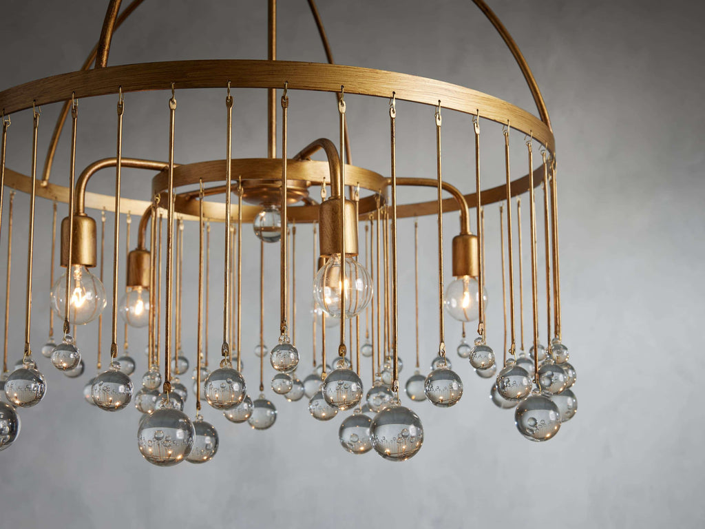 Brass Crystal Round chandelier - Nova Court for dining room view 13