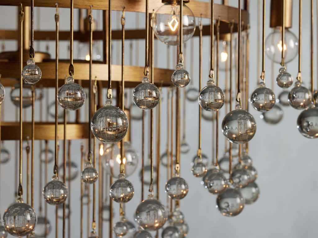 Brass Crystal Round chandelier - Nova Court for dining room view 16