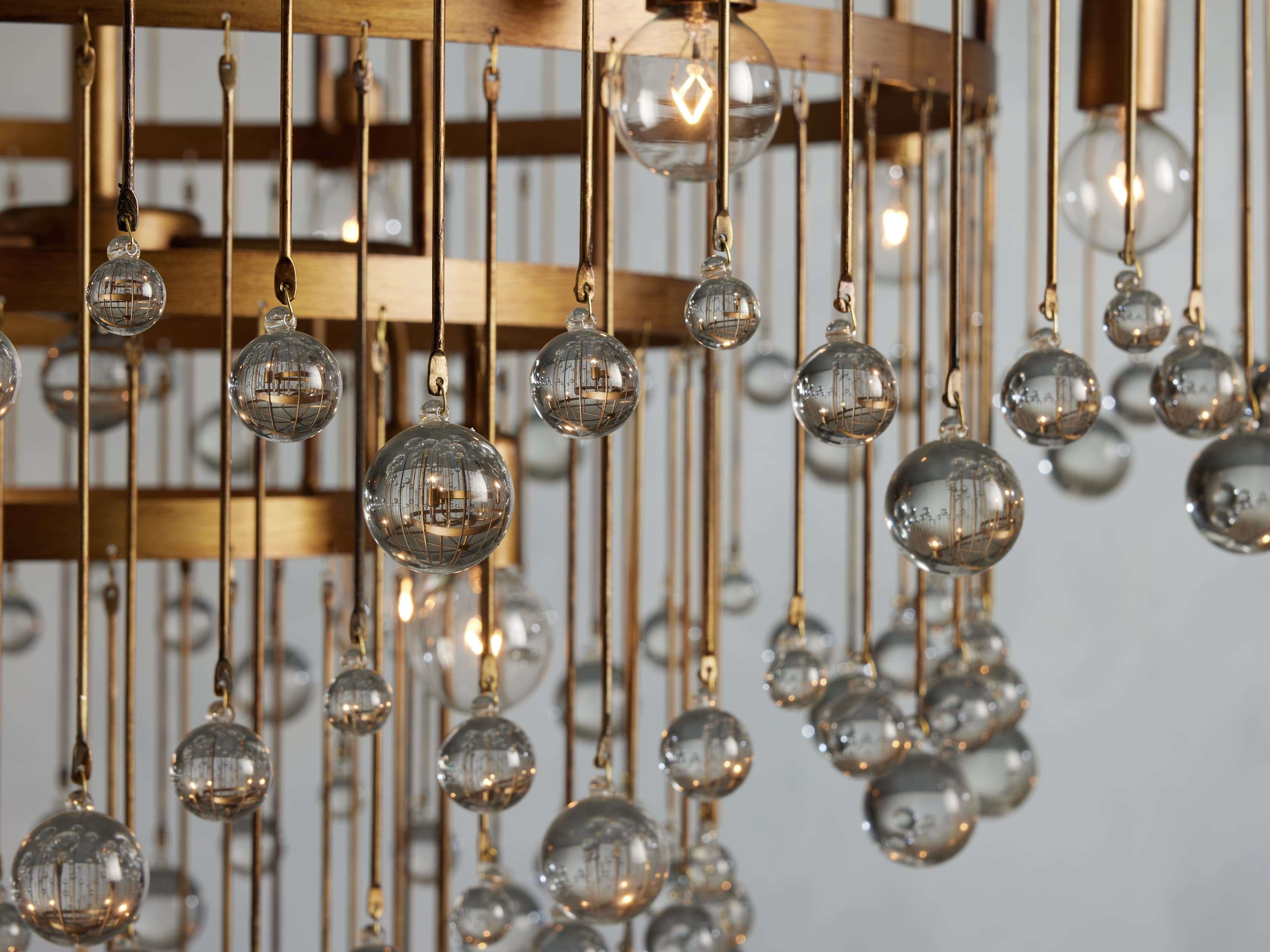 Brass Crystal Round chandelier - Nova Court for dining room view 16