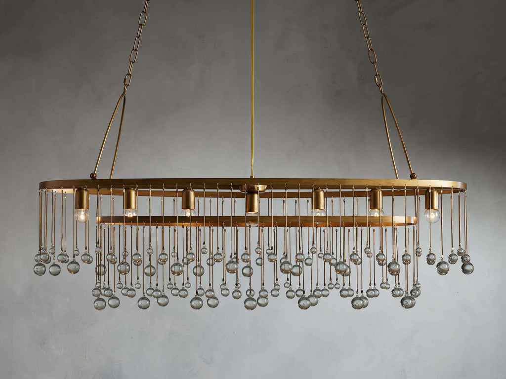 Brass Crystal chandelier - Gilda Wisp for dining room view 2