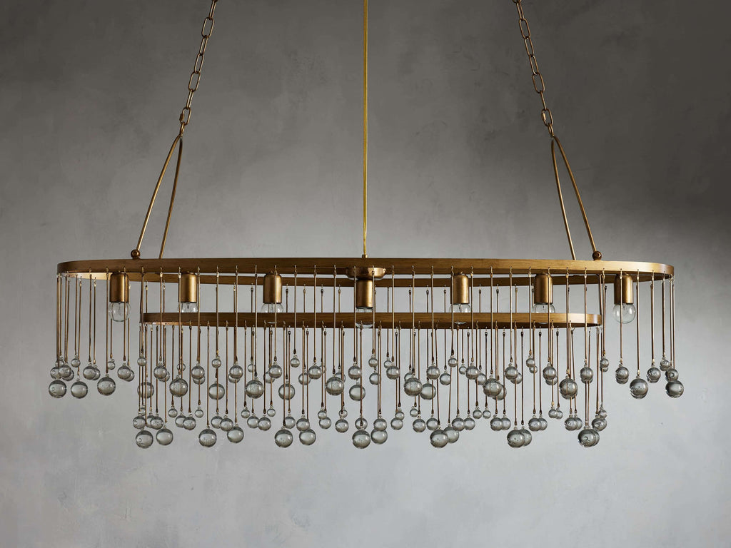 Brass Crystal chandelier - Gilda Wisp for dining room view 6