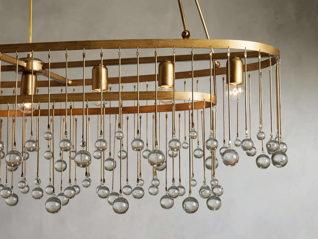 Brass Crystal chandelier - Gilda Wisp for dining room view 7