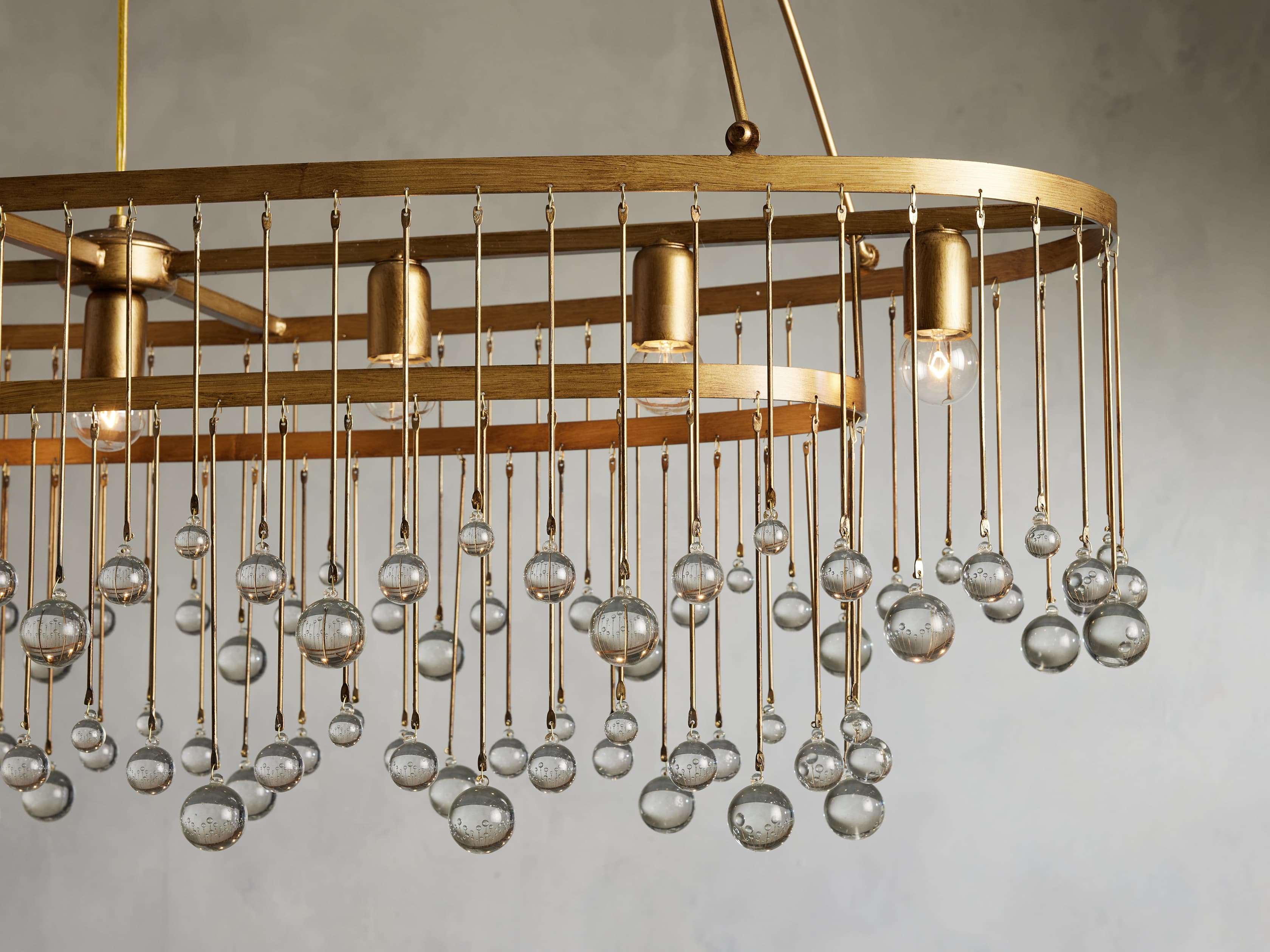 Brass Crystal chandelier - Gilda Wisp for dining room view 7