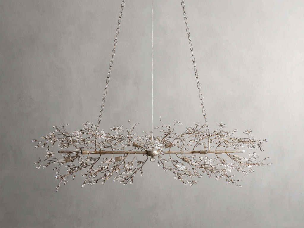 Clear Crystal Linear chandelier - Solene Court for dining room view 26