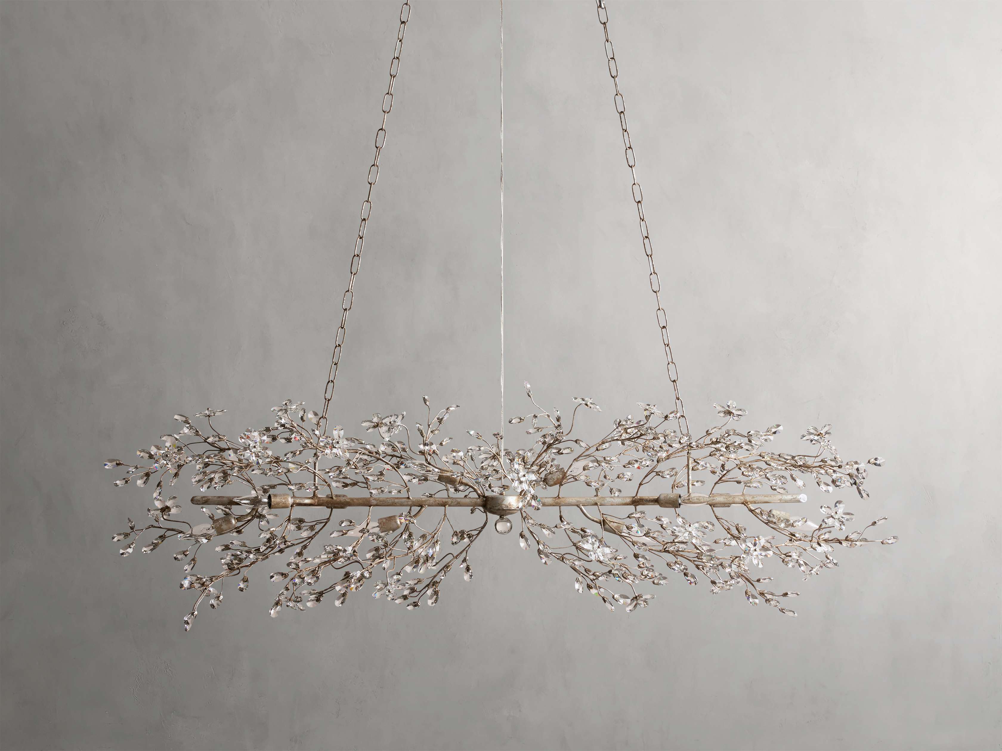 Clear Crystal Linear chandelier - Solene Court for dining room view 26