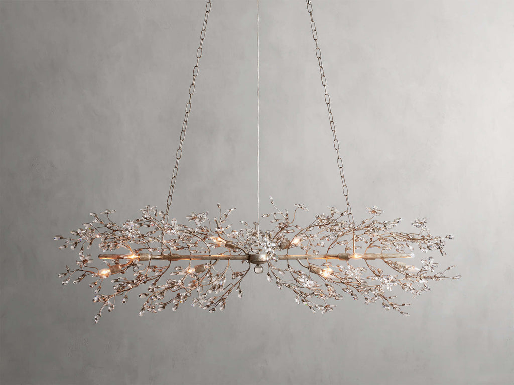 Clear Crystal Linear chandelier - Solene Court for dining room view 37