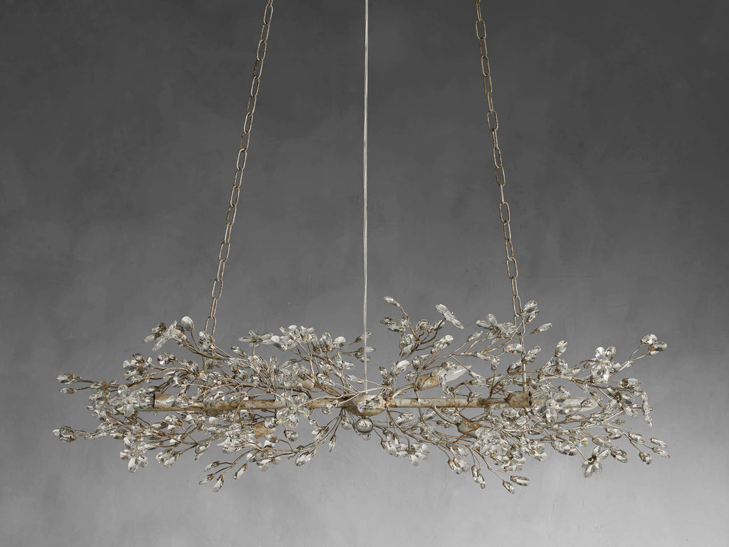 Clear Crystal Linear chandelier - Solene Court for dining room view 31