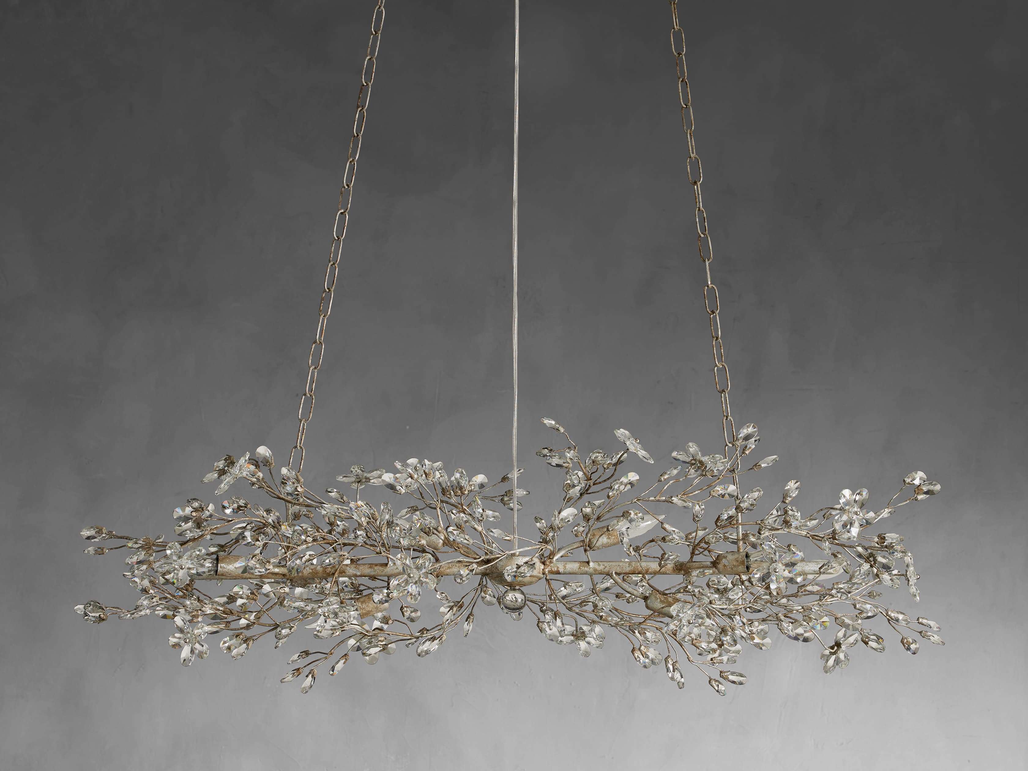 Clear Crystal Linear chandelier - Solene Court for dining room view 31