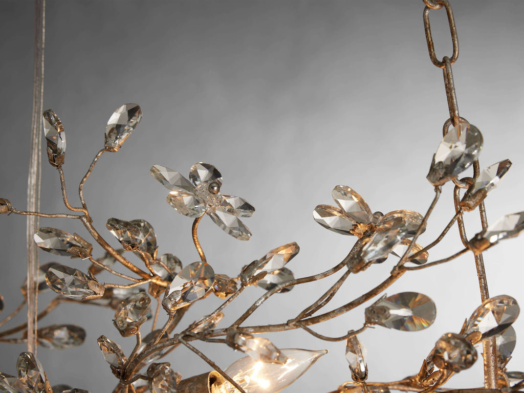 Clear Crystal Linear chandelier - Solene Court for dining room view 29