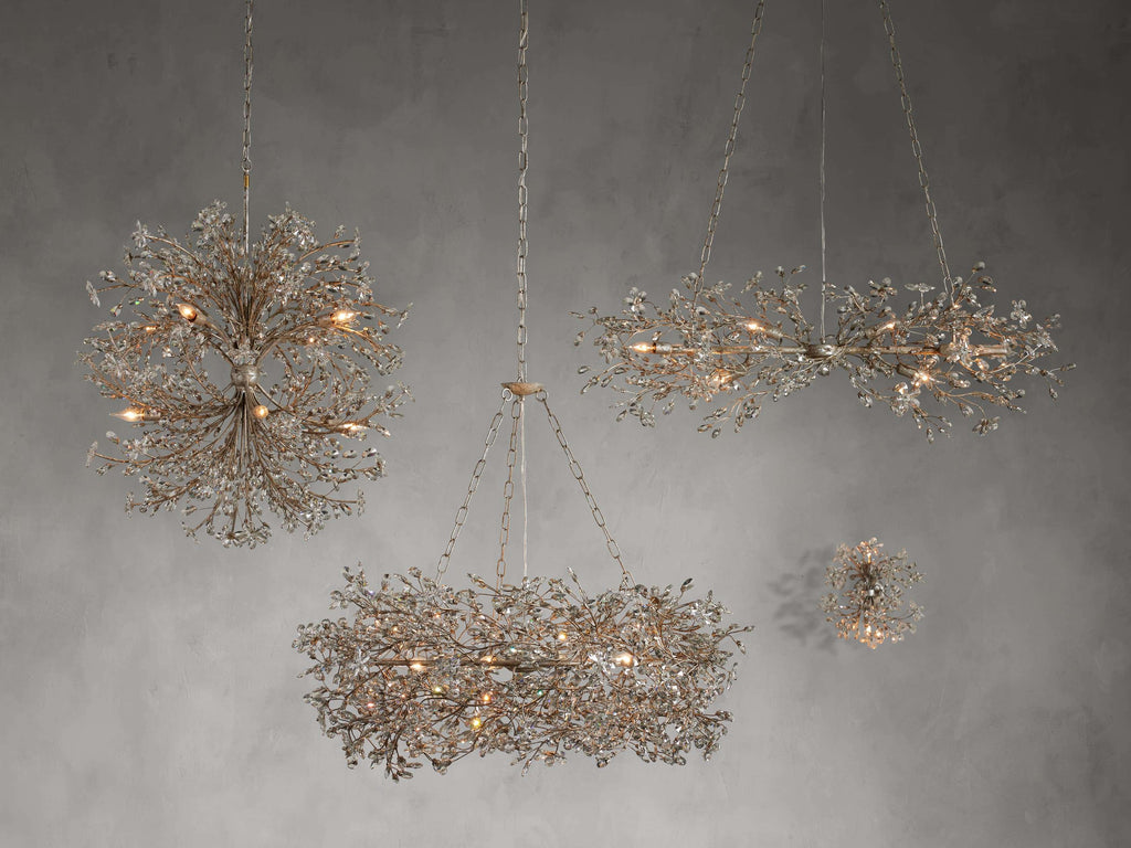 Clear Crystal Linear chandelier - Solene Court for dining room view 30