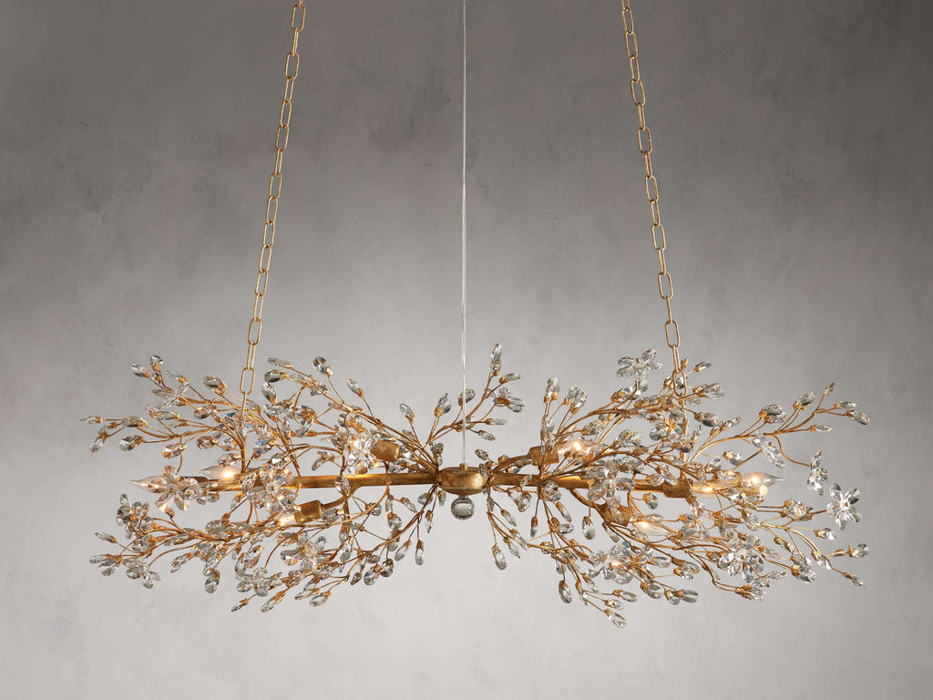 Clear Crystal Linear chandelier - Solene Court for dining room view 11