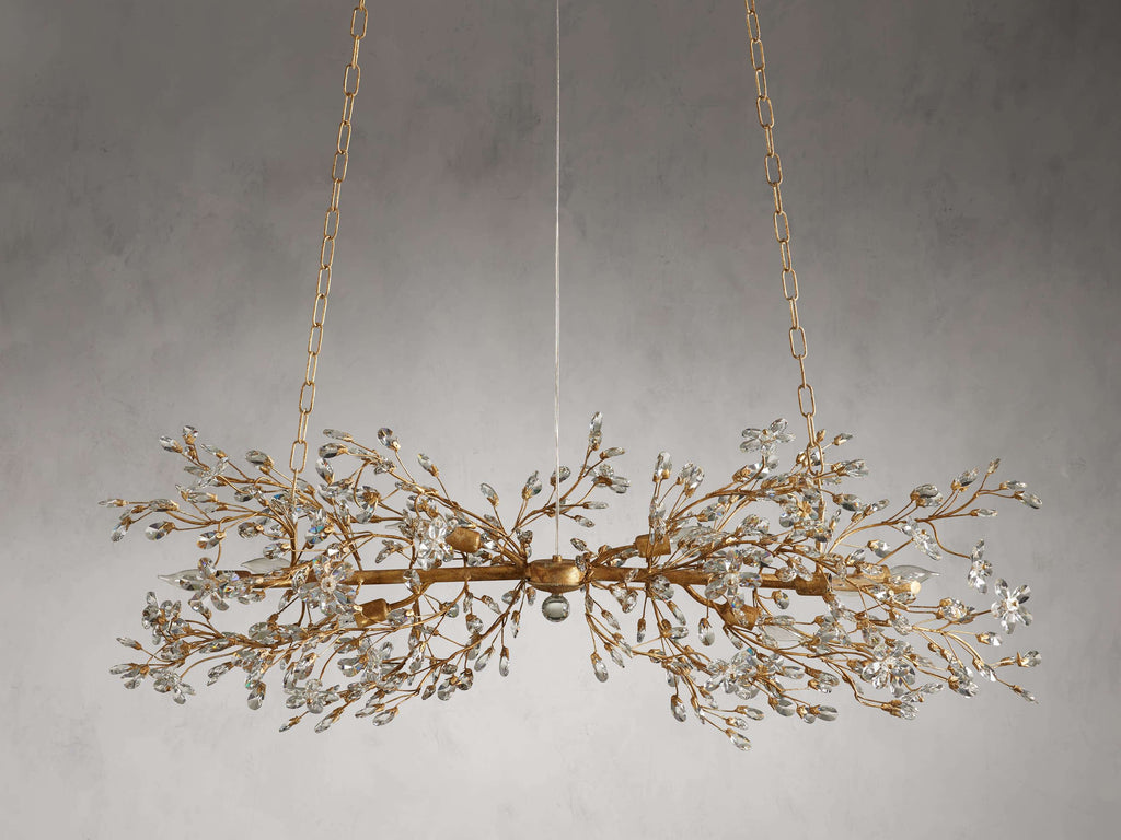 Clear Crystal Linear chandelier - Solene Court for dining room view 5