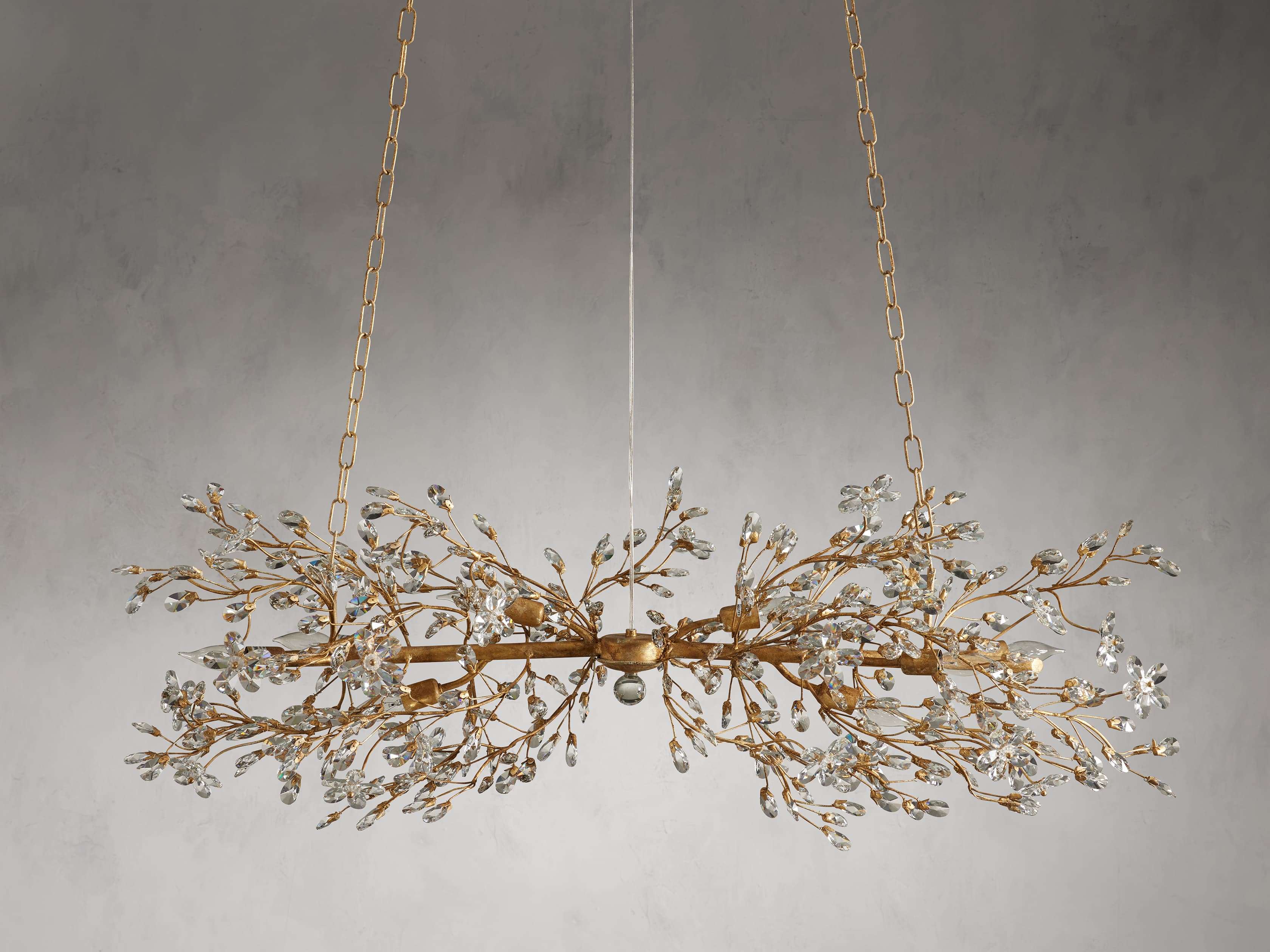 Clear Crystal Linear chandelier - Solene Court for dining room view 5