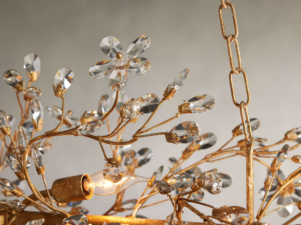 Clear Crystal Linear chandelier - Solene Court for dining room view 6