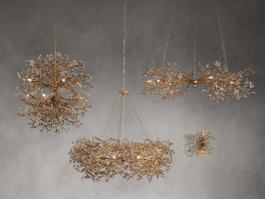 Clear Crystal Linear chandelier - Solene Court for dining room view 8