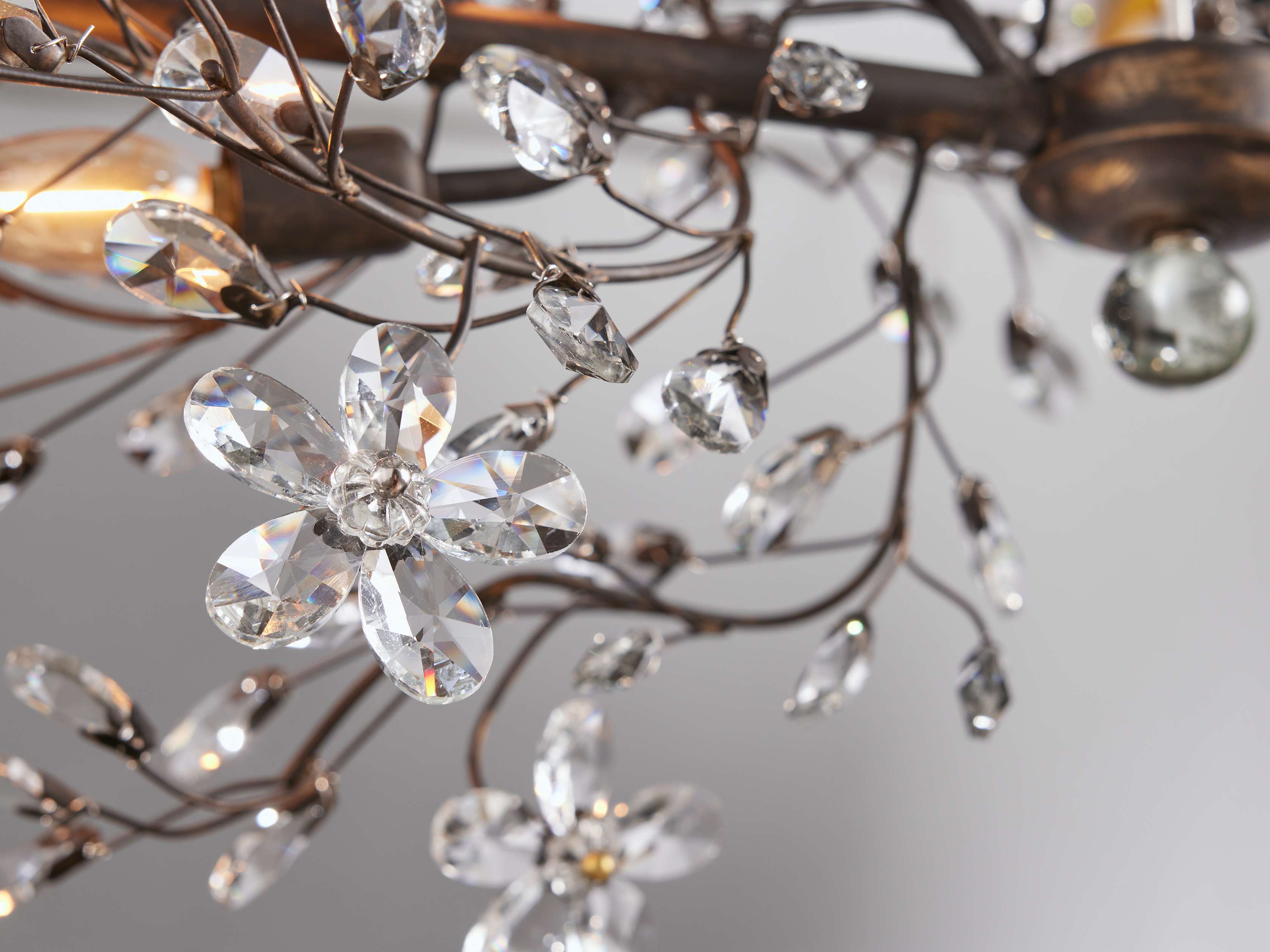Clear Crystal Linear chandelier - Solene Court for dining room view 20