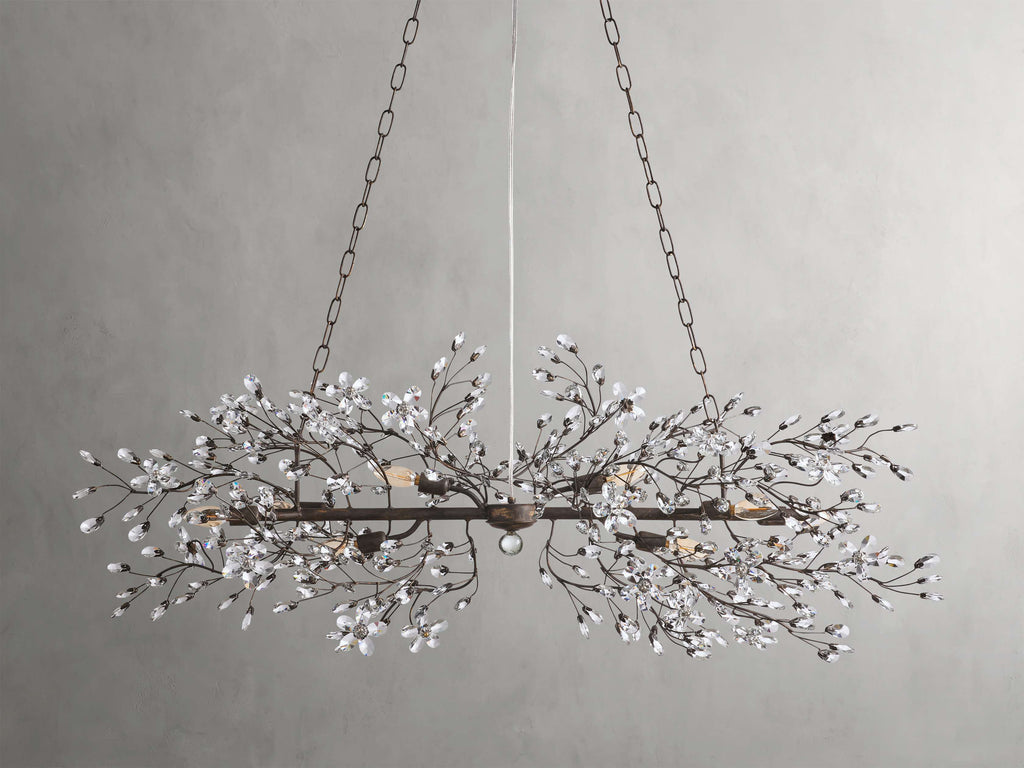 Clear Crystal Linear chandelier - Solene Court for dining room view 19