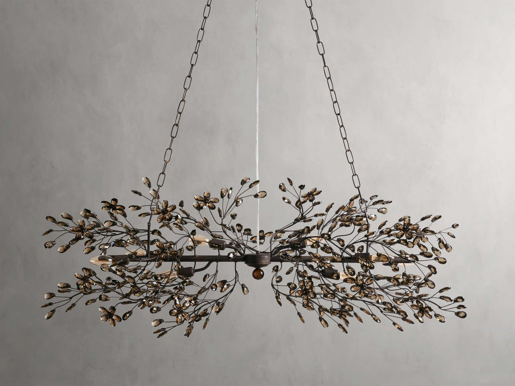 Clear Crystal Linear chandelier - Solene Court for dining room view 23