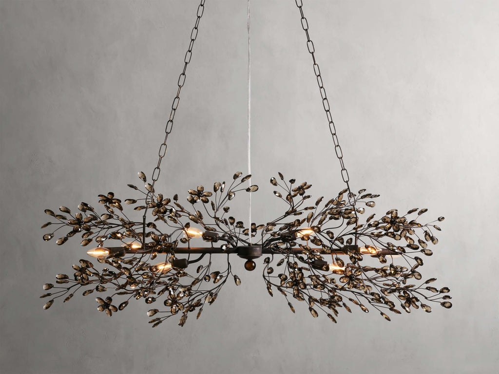 Clear Crystal Linear chandelier - Solene Court for dining room view 36