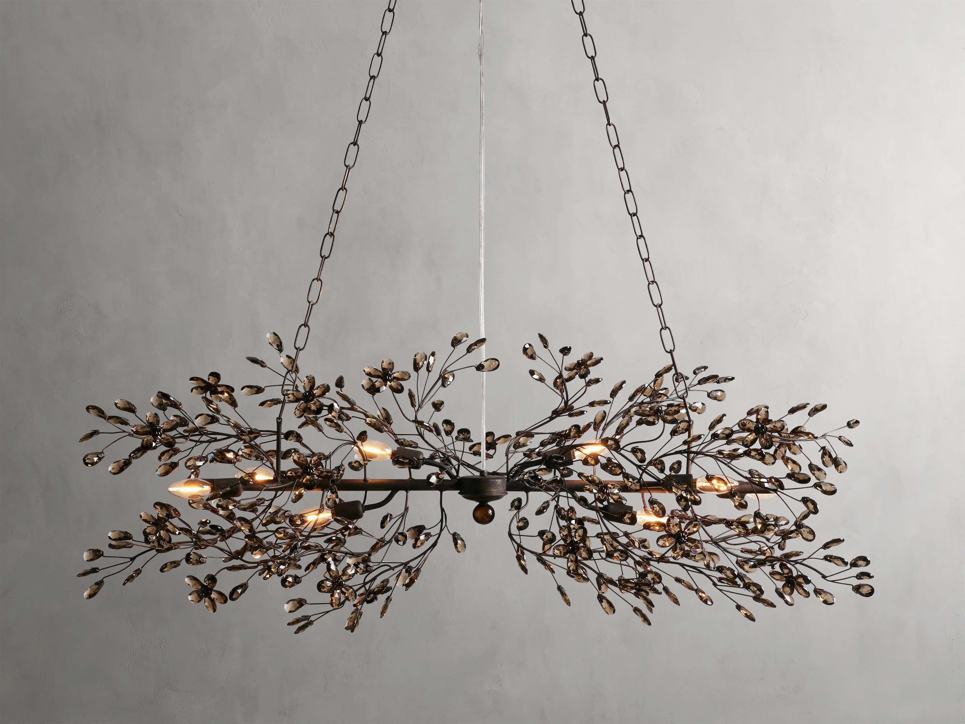 Clear Crystal Linear chandelier - Solene Court for dining room view 36