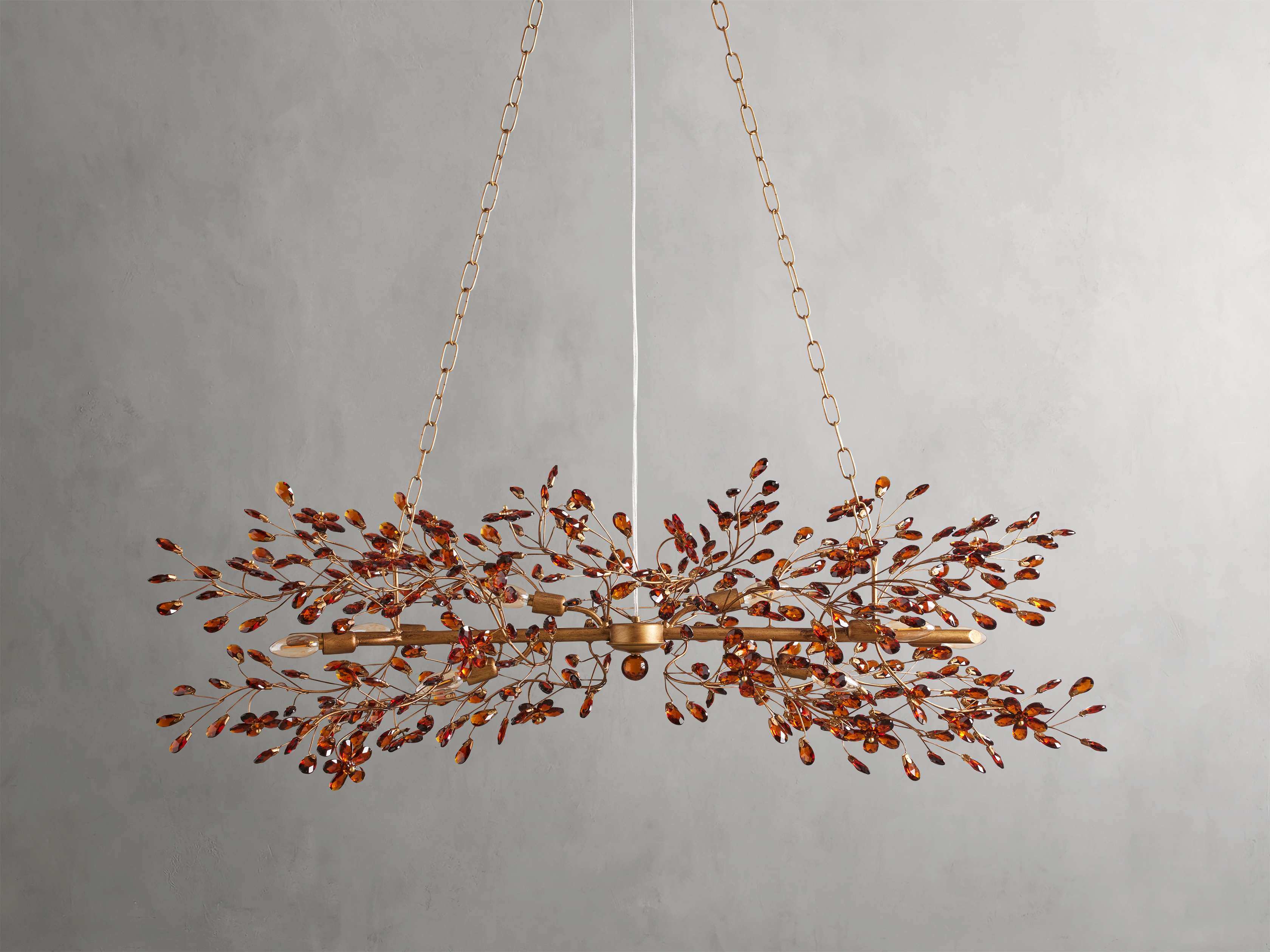 Clear Crystal Linear chandelier - Solene Court for dining room view 13