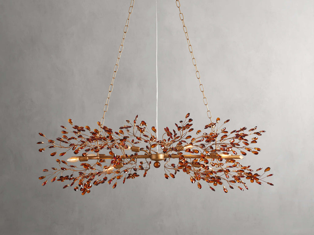 Clear Crystal Linear chandelier - Solene Court for dining room view 32