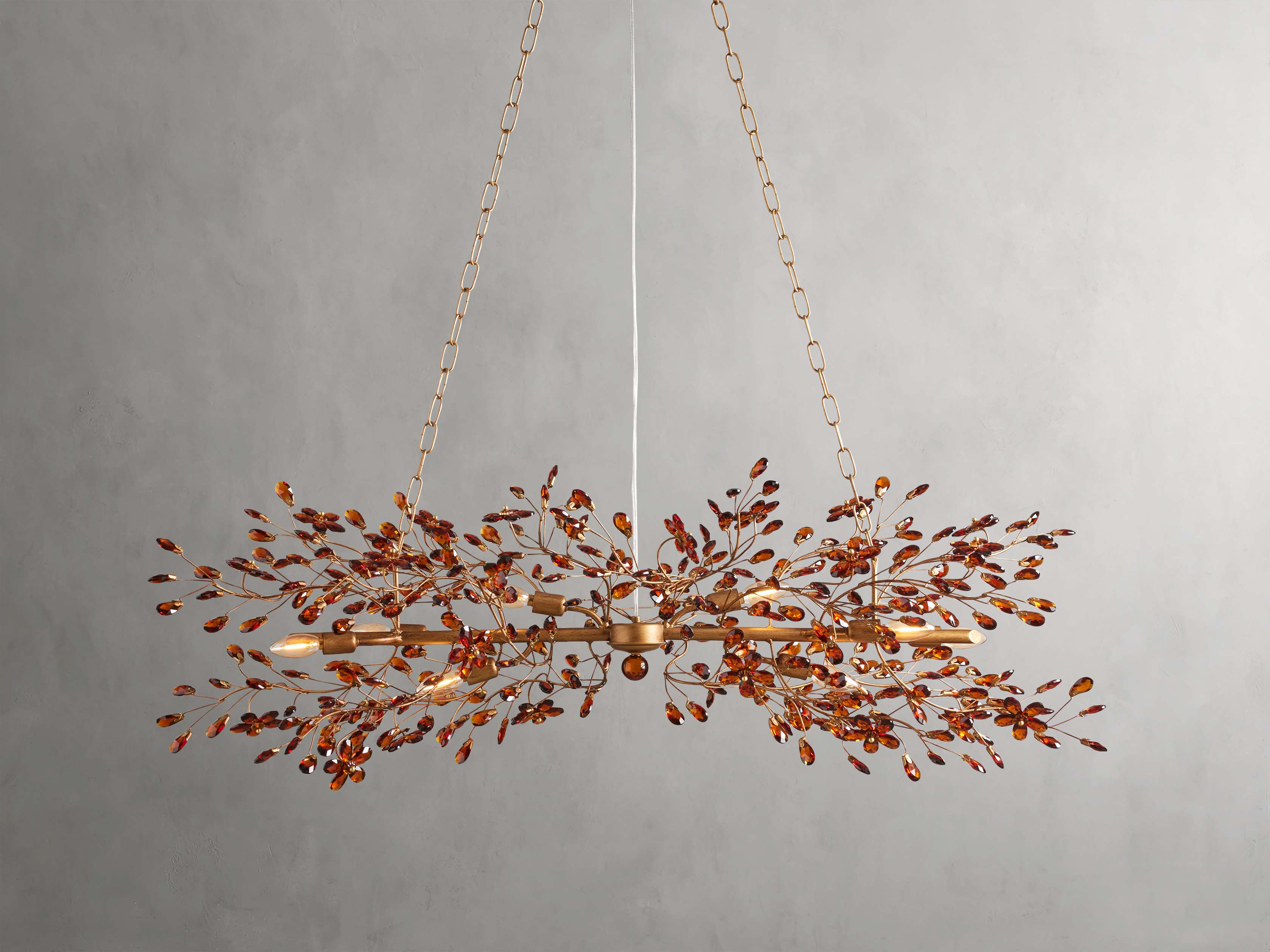 Clear Crystal Linear chandelier - Solene Court for dining room view 32