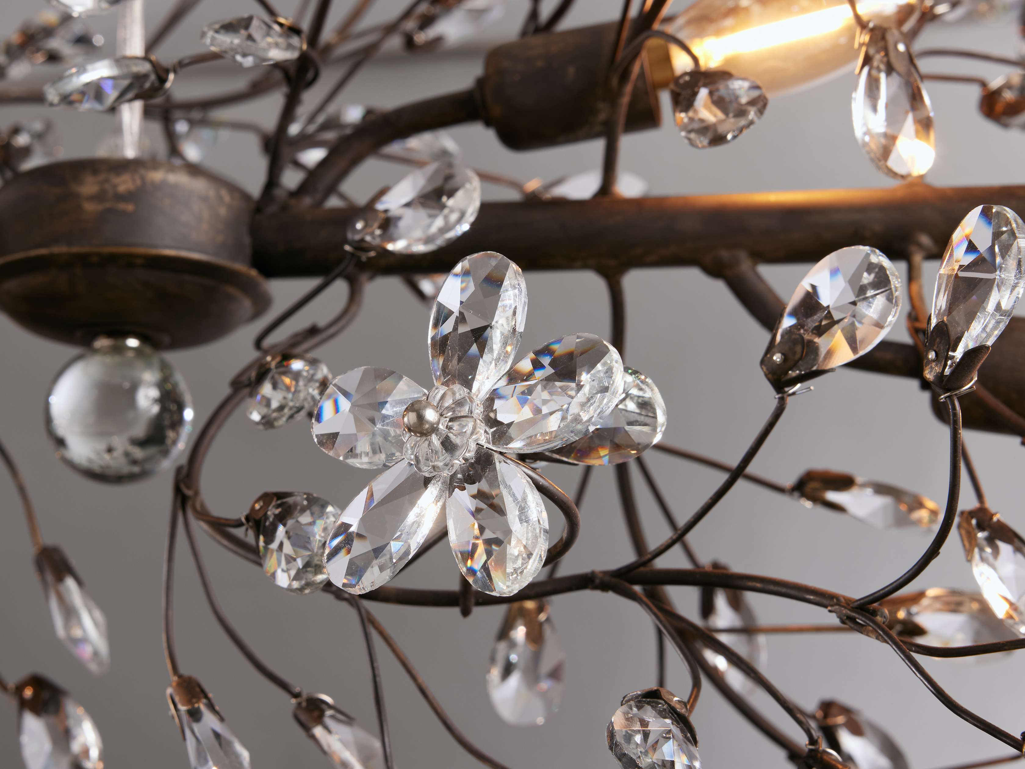 Clear Crystal Linear chandelier - Solene Court for dining room view 17