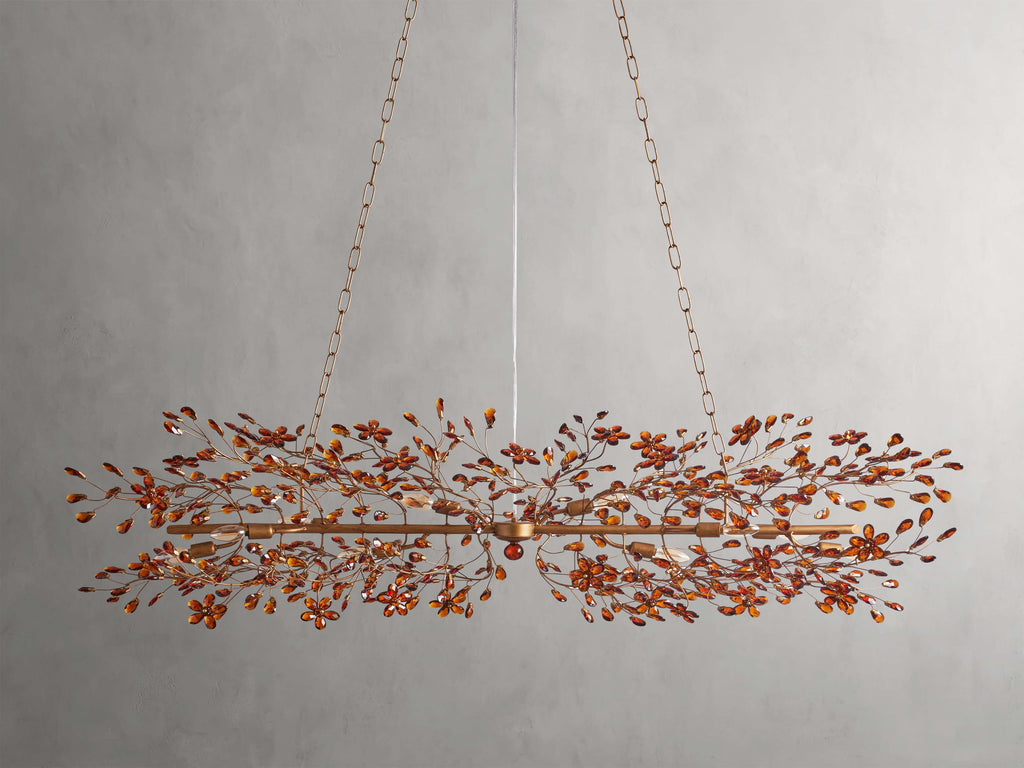 Clear Crystal Linear chandelier - Solene Court for dining room view 9