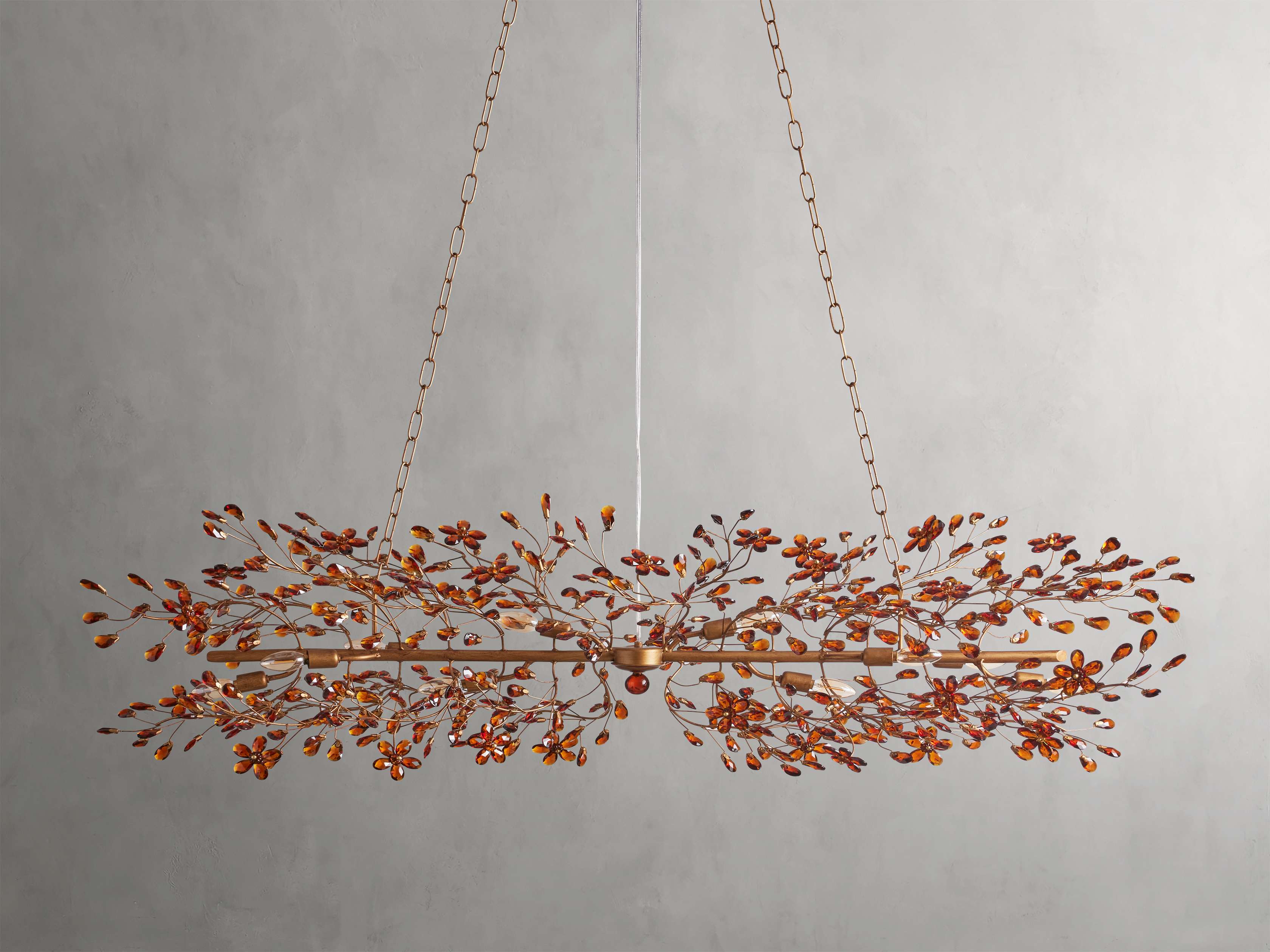 Clear Crystal Linear chandelier - Solene Court for dining room view 9