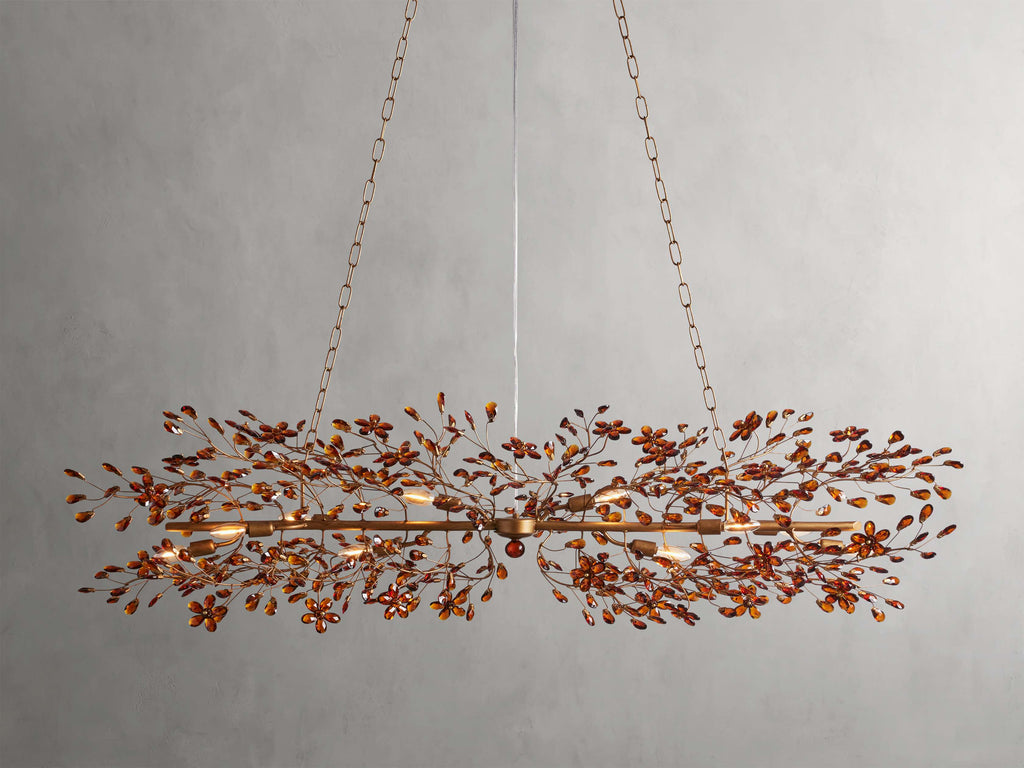 Clear Crystal Linear chandelier - Solene Court for dining room view 22