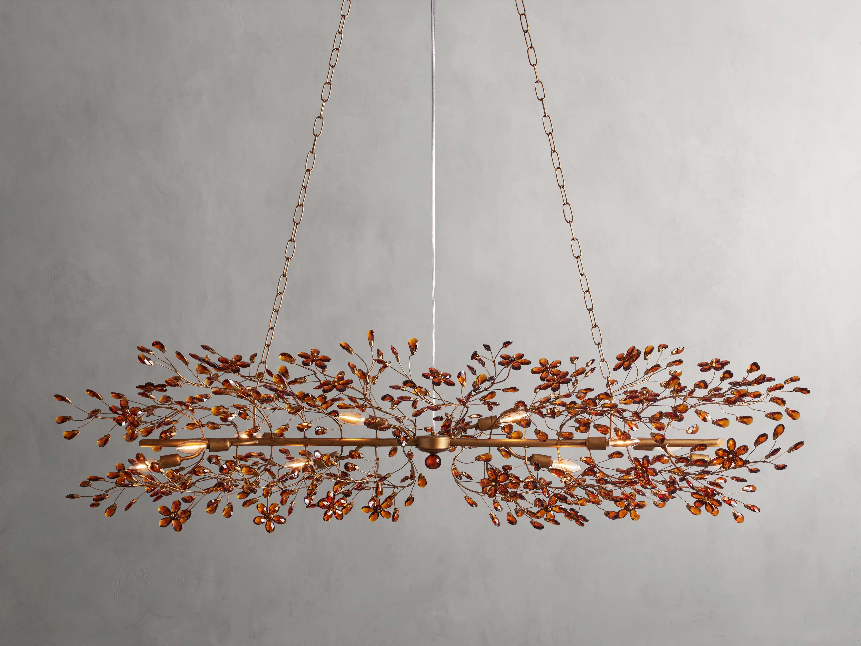 Clear Crystal Linear chandelier - Solene Court for dining room view 22