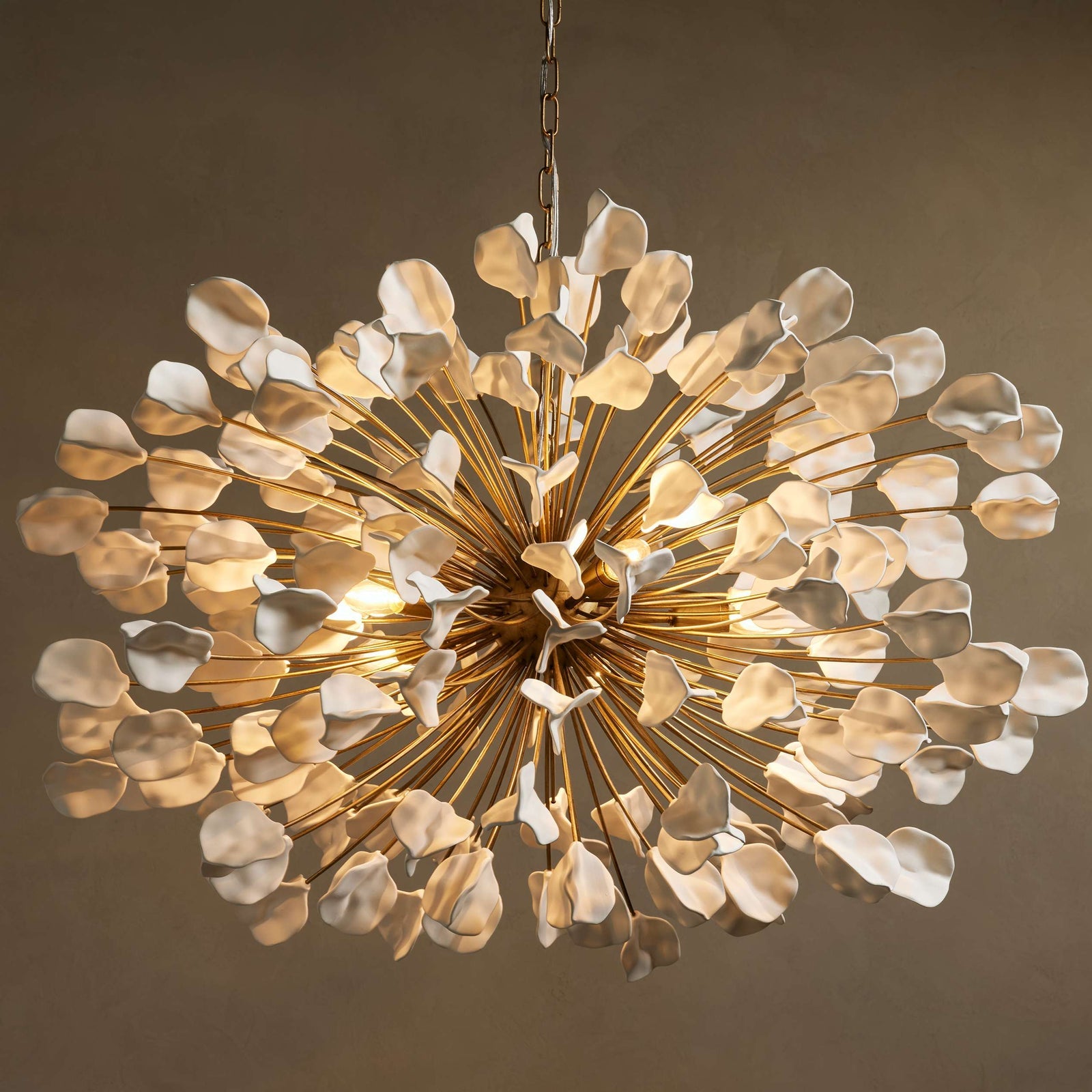 Clear Glass Round chandelier - Flora Court for dining room view 1